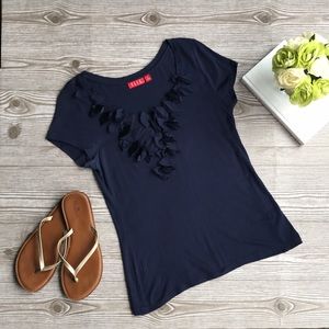Elle Navy Blue Embellished Top